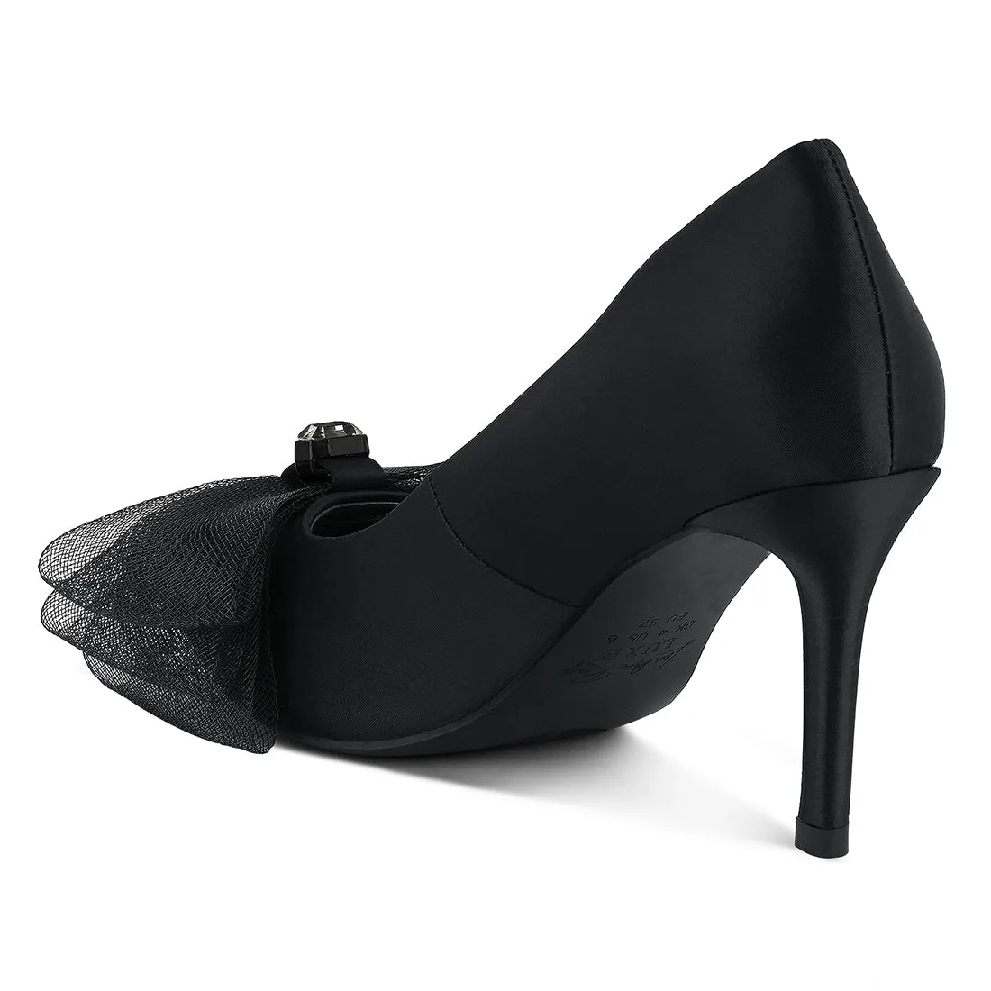 Diamante Embellished Bow Stiletto Pumps