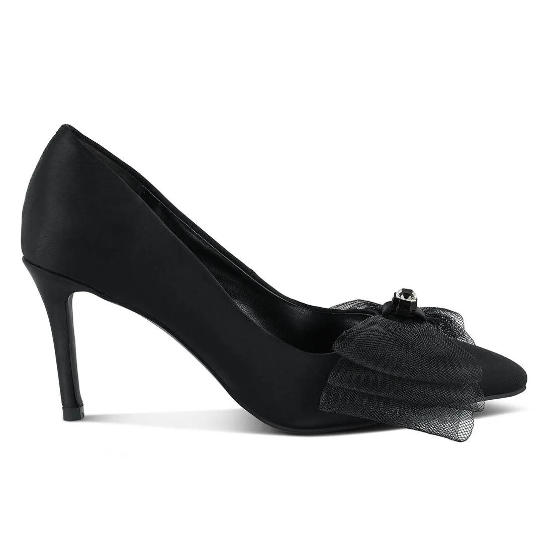 Diamante Embellished Bow Stiletto Pumps