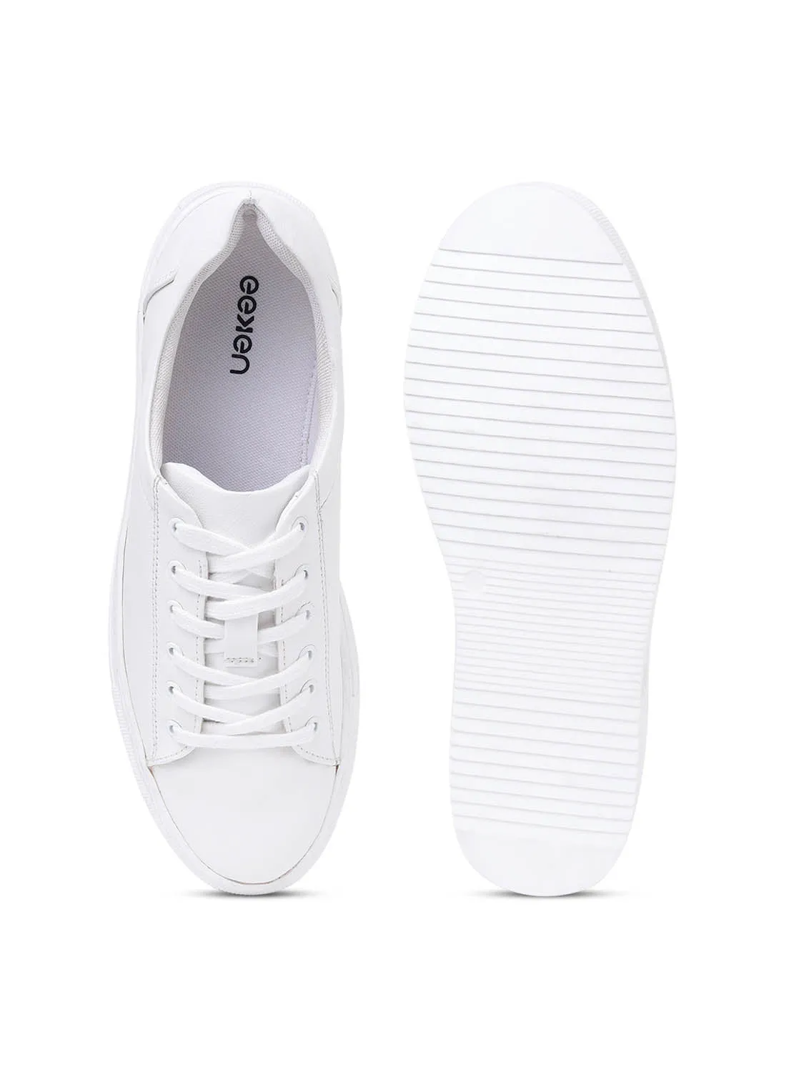 Eeken E1A093 White Stylish Smart Daily Occasional Comfortable Sneakers For Men