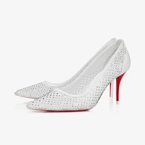 Elegant White Mesh Pumps