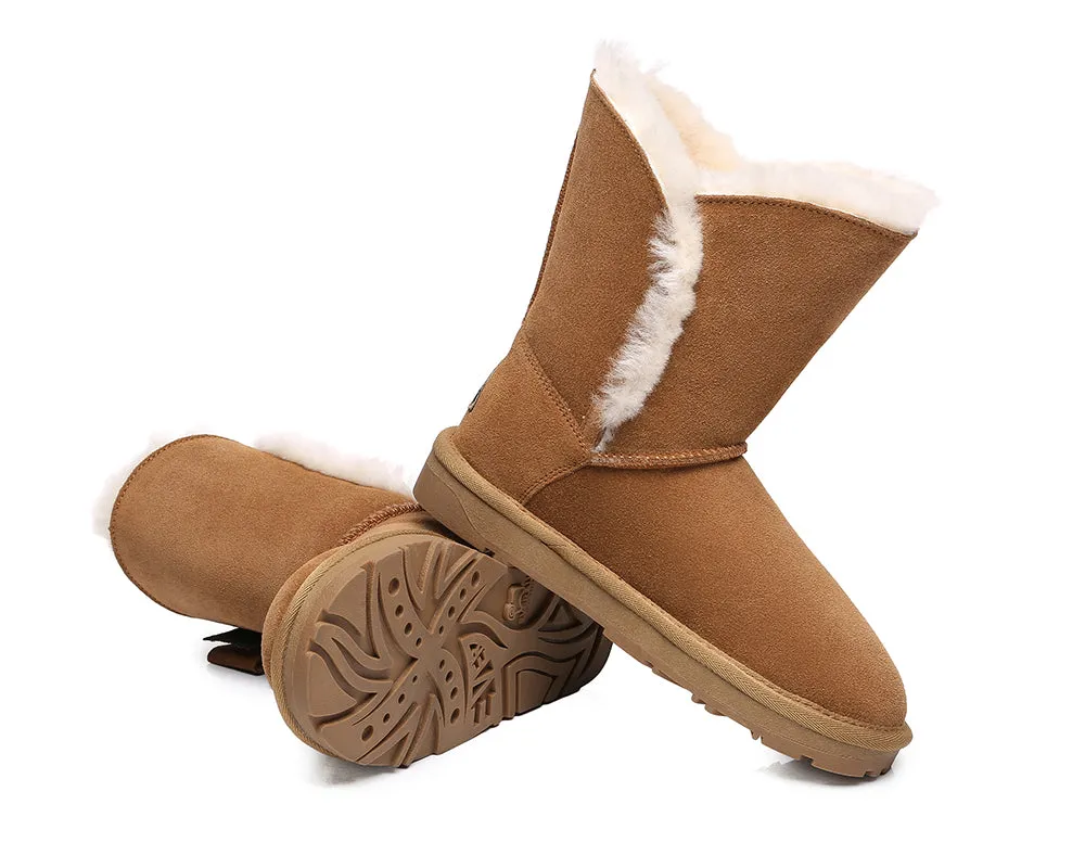 EVERAU® Sheepskin Double Bow Boots Women Eira
