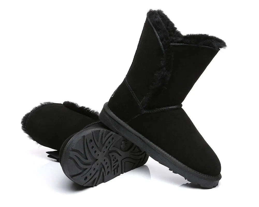EVERAU® Sheepskin Double Bow Boots Women Eira