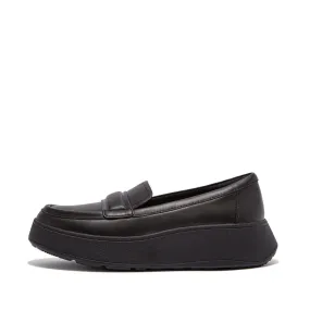 F-MODE Padded-Detail Leather Flatform Loafers