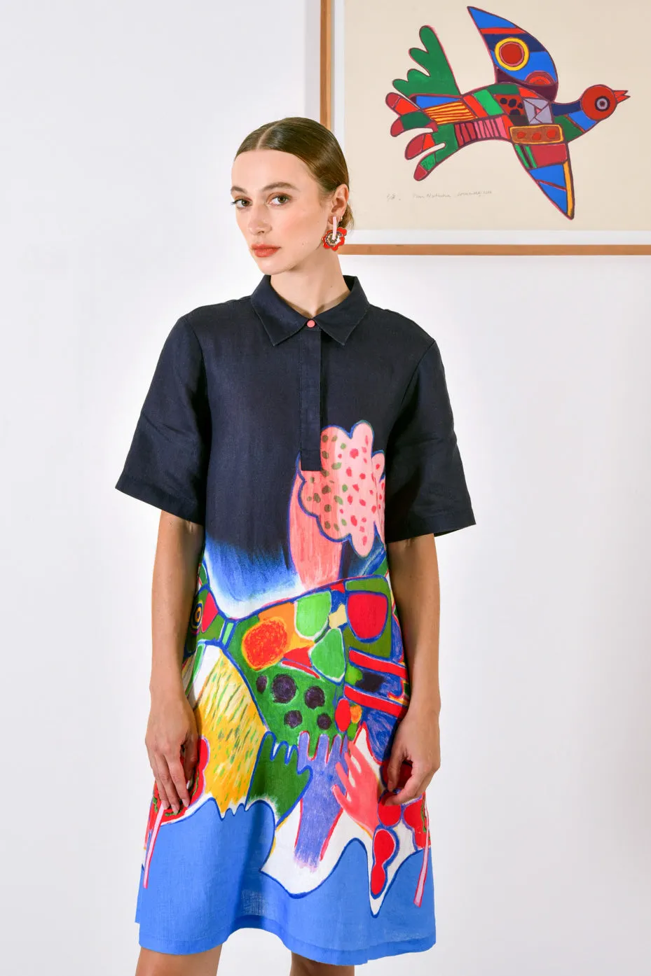 Femme Oiseau Shirt Dress