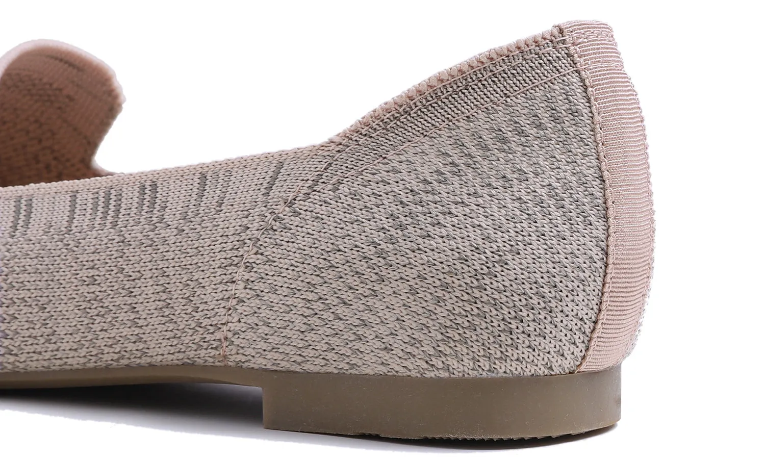 Feversole Women's Woven Fashion Breathable Knit Flat Shoes Grey Mixed Loafer