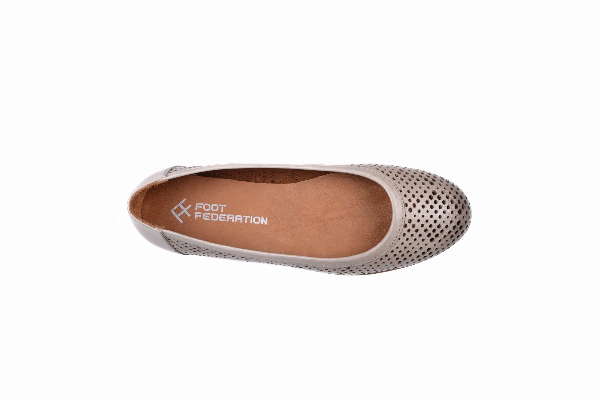 FOOT FEDERATION OPENWORK FLAT WOMEN'S SHOE MINK GRAY