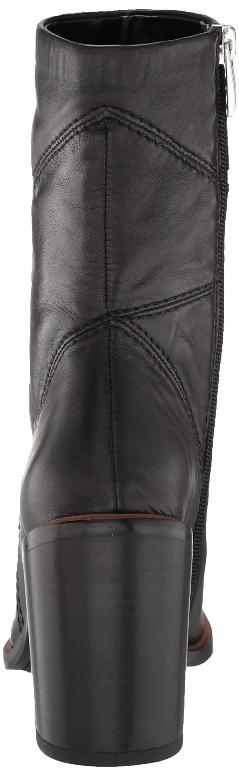 Franco Sarto Stevie Black Leather Fashion Zip Square Toe Mid Calf Elegant Boots