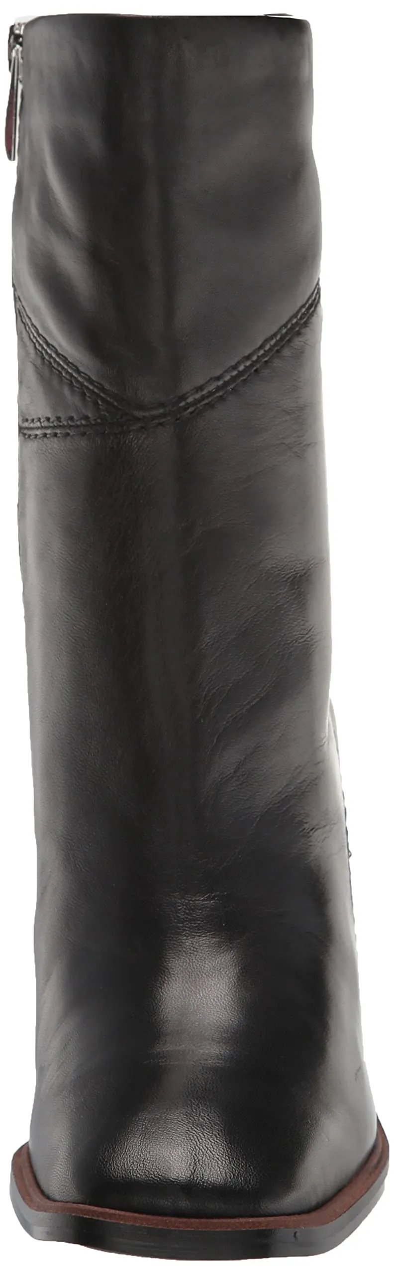 Franco Sarto Stevie Black Leather Fashion Zip Square Toe Mid Calf Elegant Boots