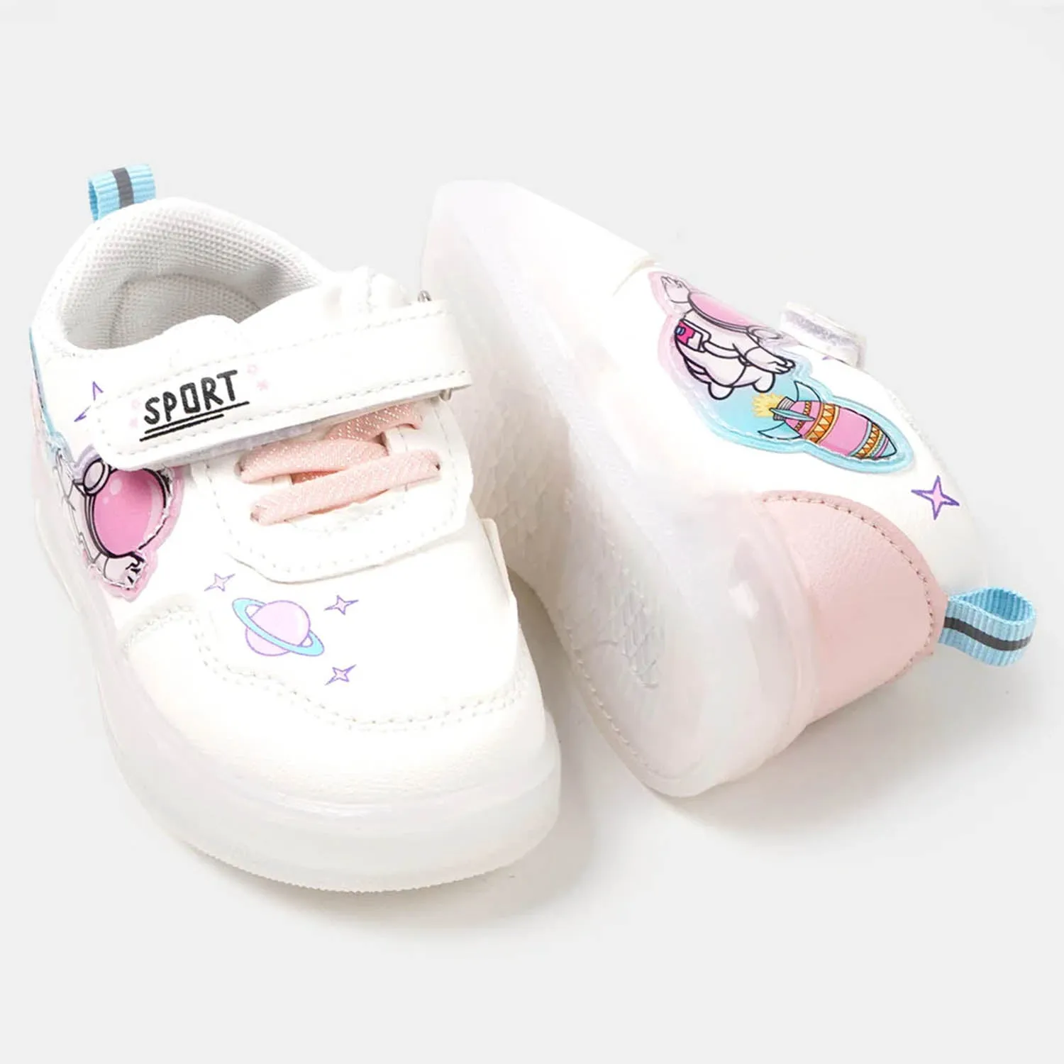 Girls Sneakers With Light Effects | Pink