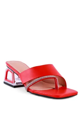 GOFLY  -  Red LOW HEEL SANDALS FOR WOMEN