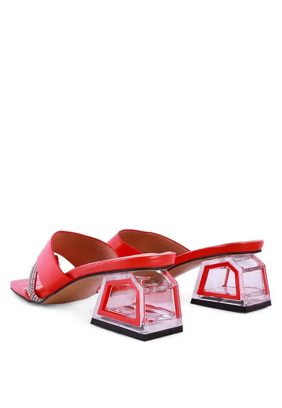 GOFLY  -  Red LOW HEEL SANDALS FOR WOMEN