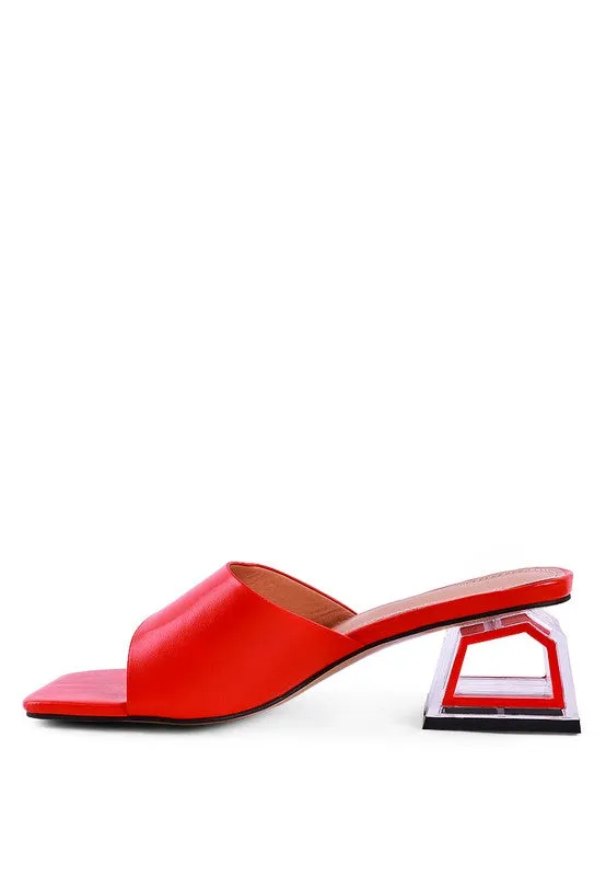 GOFLY  -  Red LOW HEEL SANDALS FOR WOMEN
