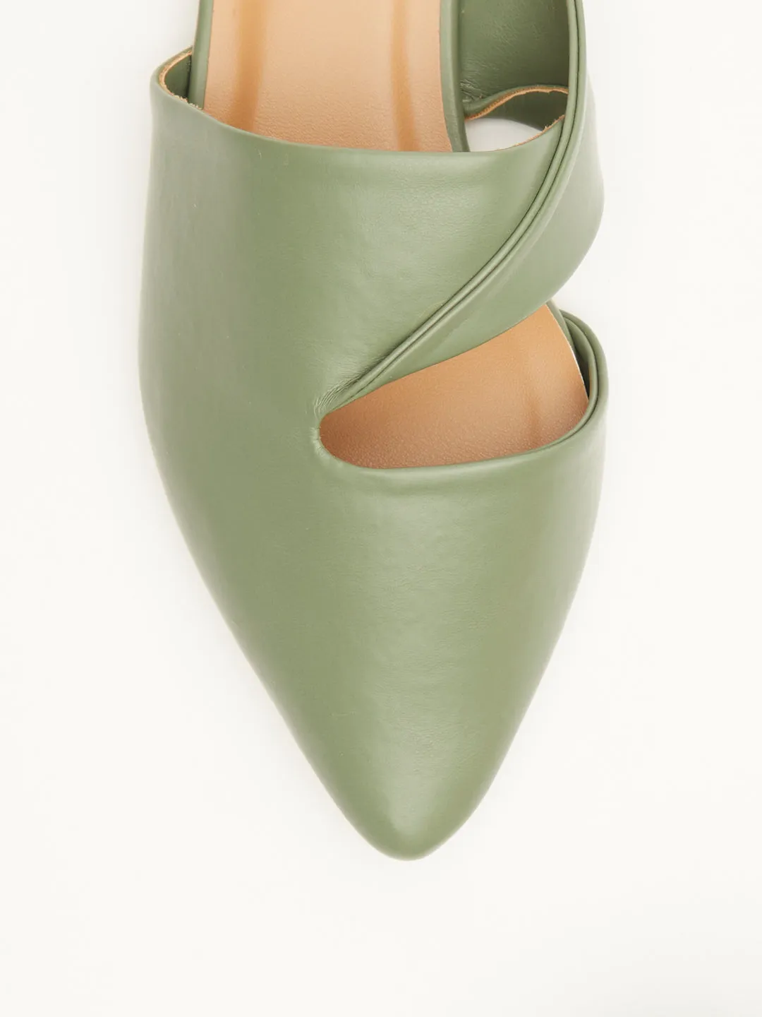 GOSSIP WOMENS GREEN MULES