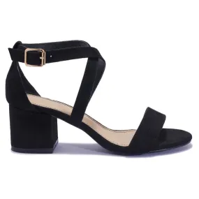 HALLIE110 CROSS OVER BLOCK HEEL SANDAL