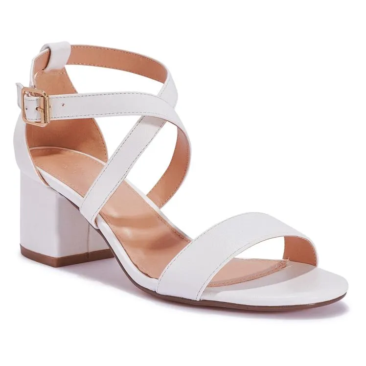 HALLIE110 CROSS OVER BLOCK HEEL SANDAL