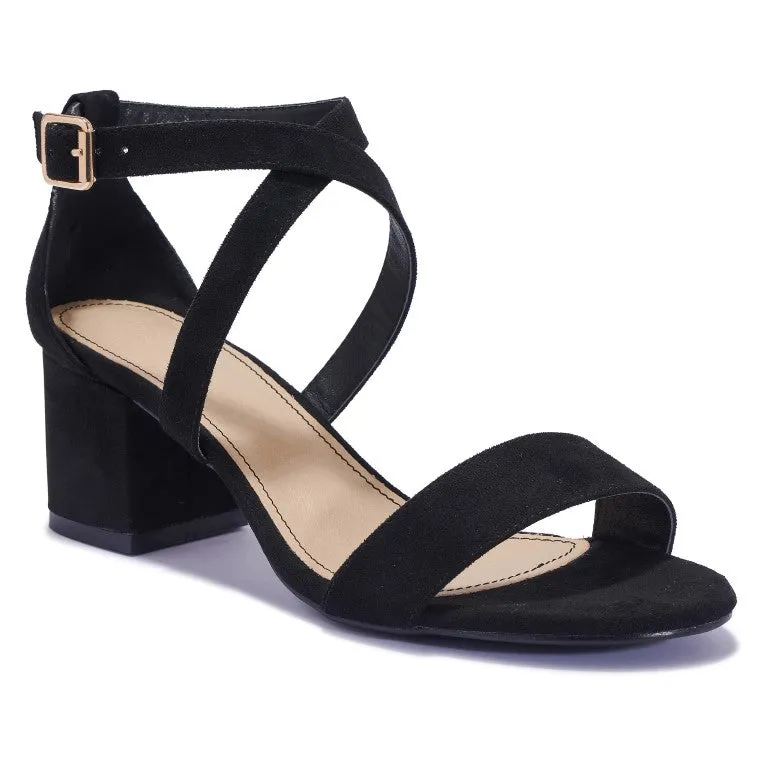 HALLIE110 CROSS OVER BLOCK HEEL SANDAL
