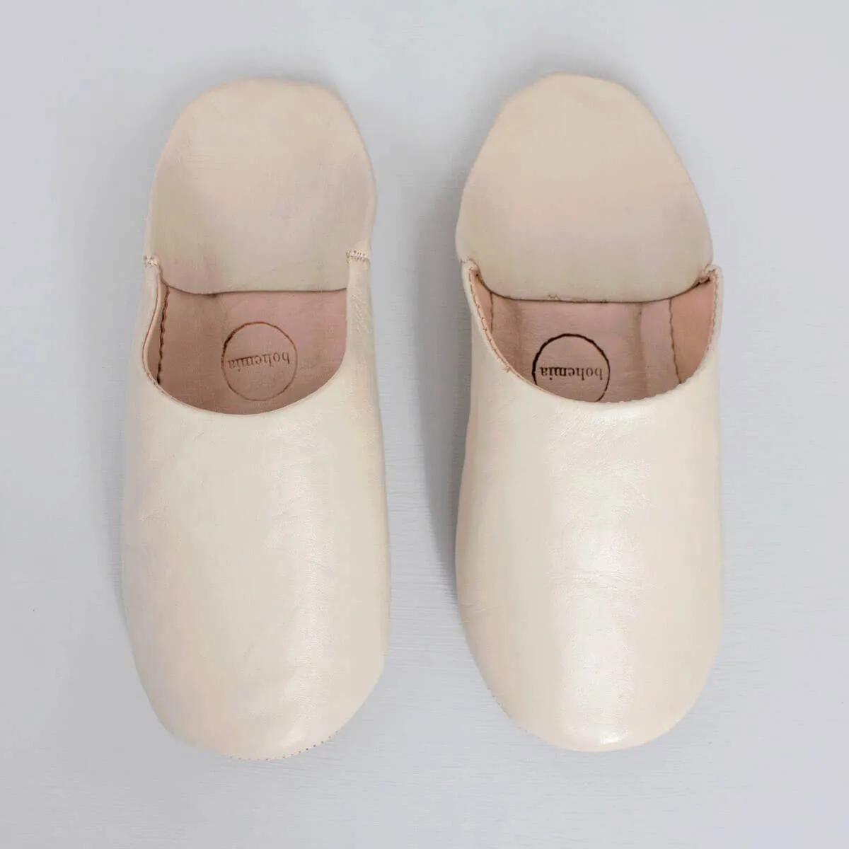 Handmade Babouche Slippers | Chalk