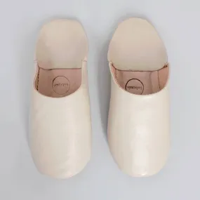 Handmade Babouche Slippers | Chalk