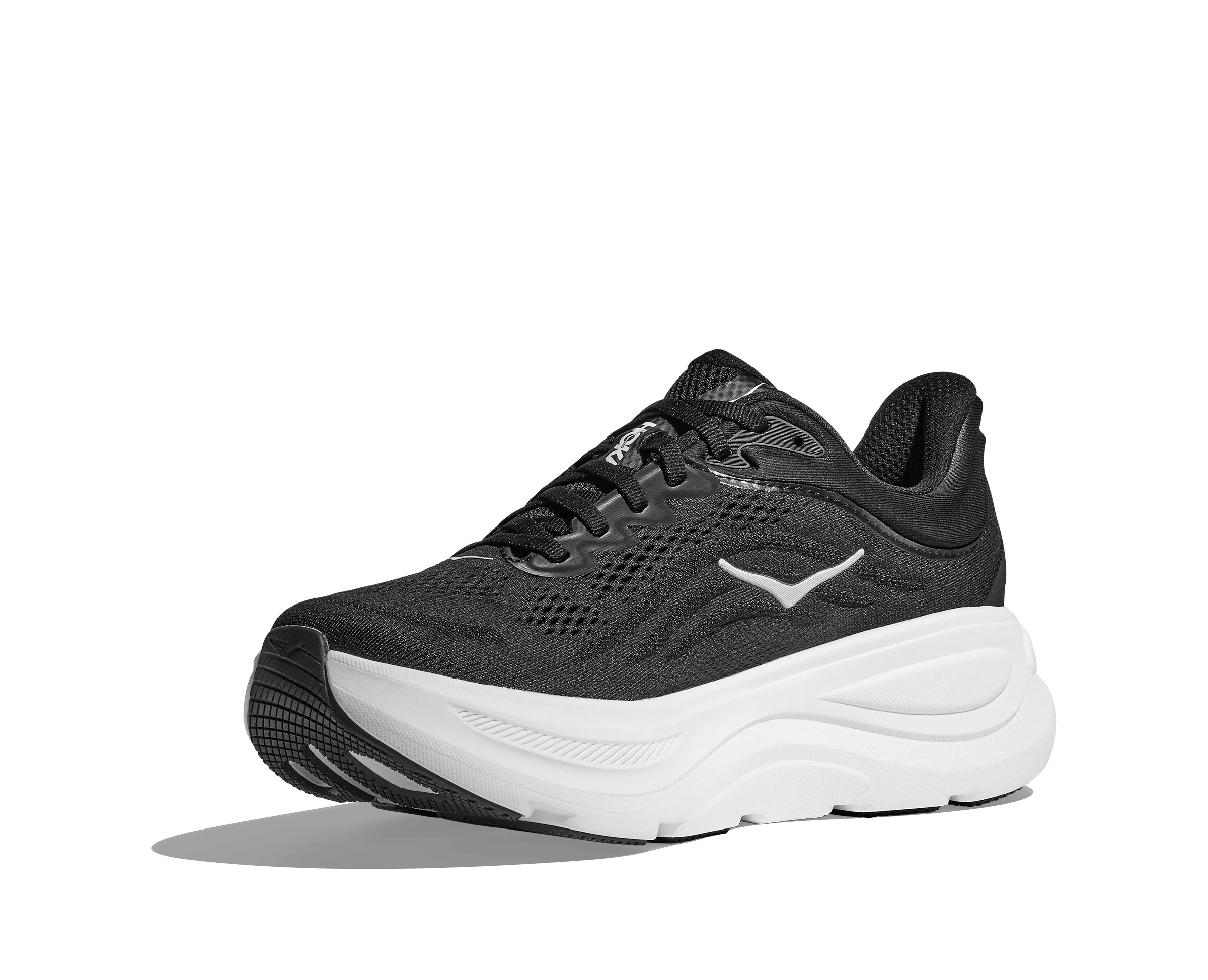 Hoka Men's Bondi 9 Running Shoes- Black/ White
