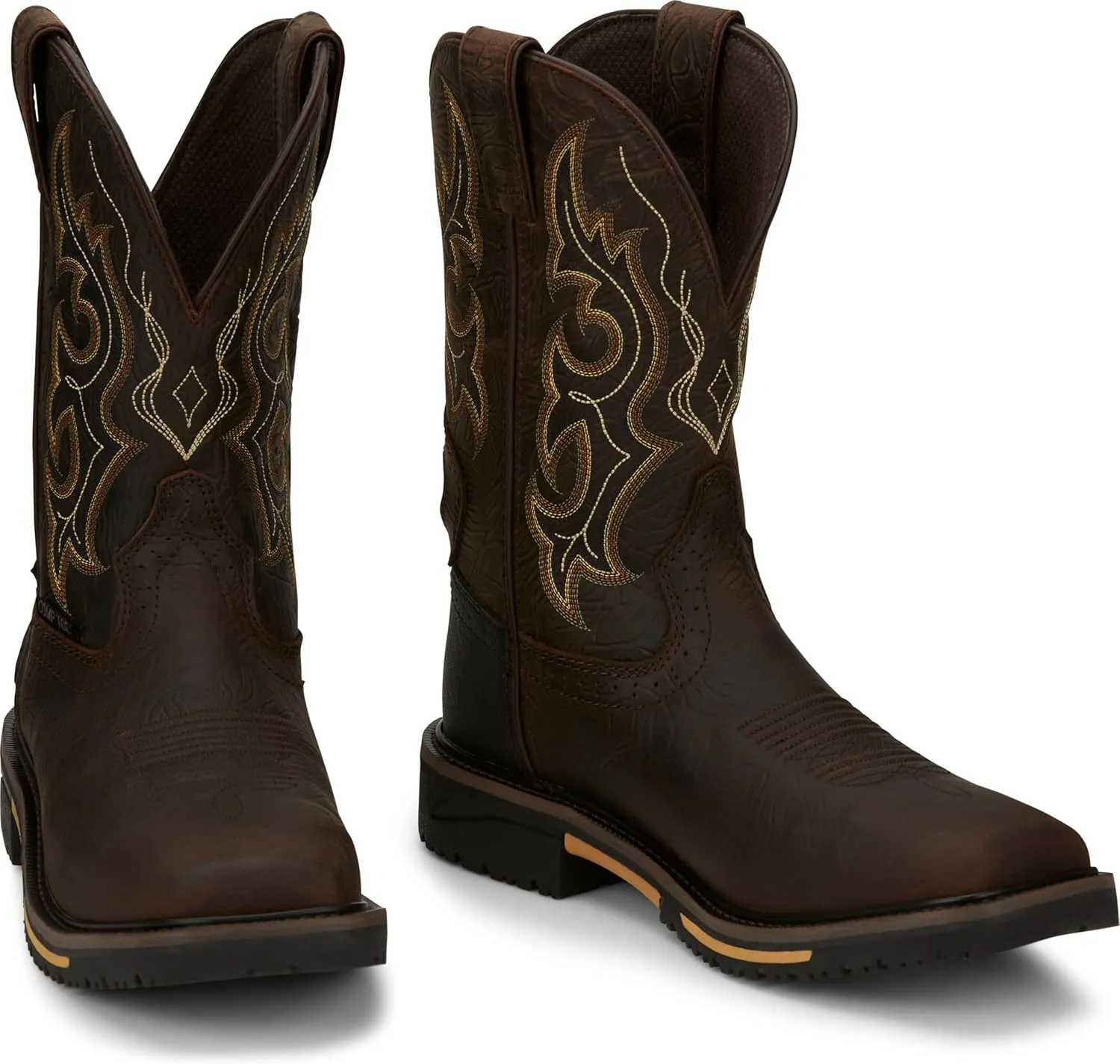 Justin Joist 11" Waterproof Composite Toe Work Boots for Men - Durable Leather, Safety Rated, Comfort Layers, EH Protection