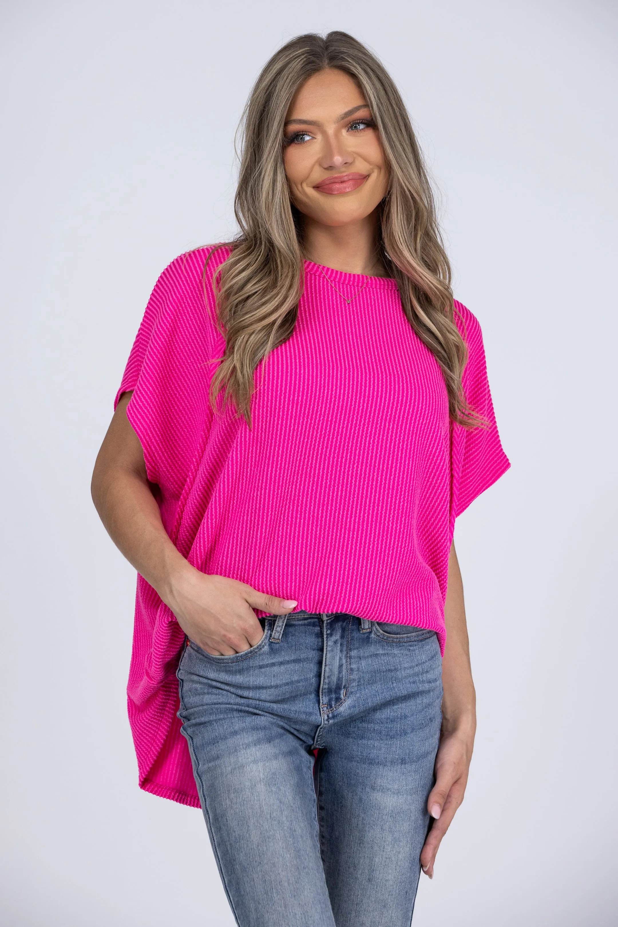 Keep It Ribbed Short Sleeve Top
