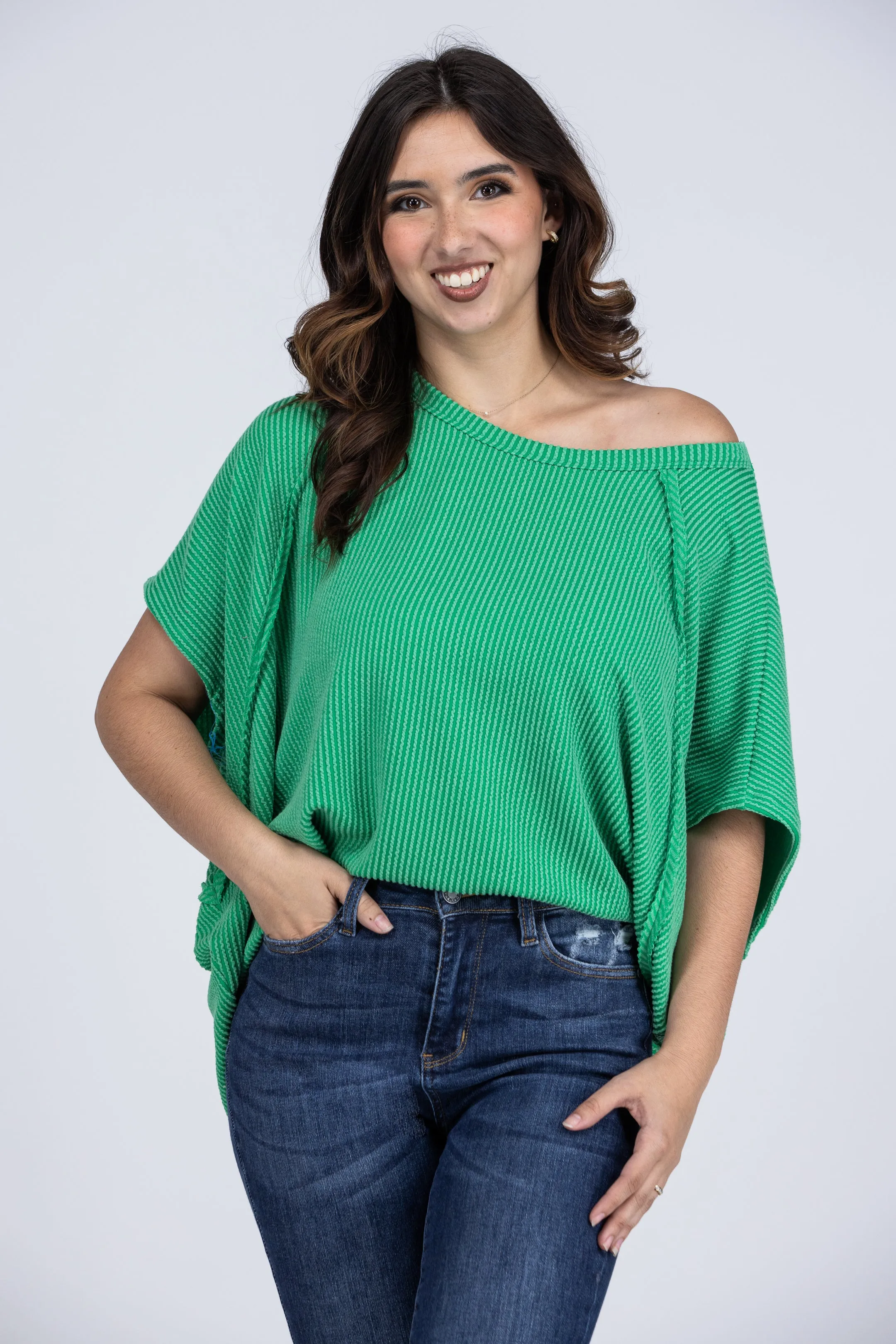Keep It Ribbed Short Sleeve Top