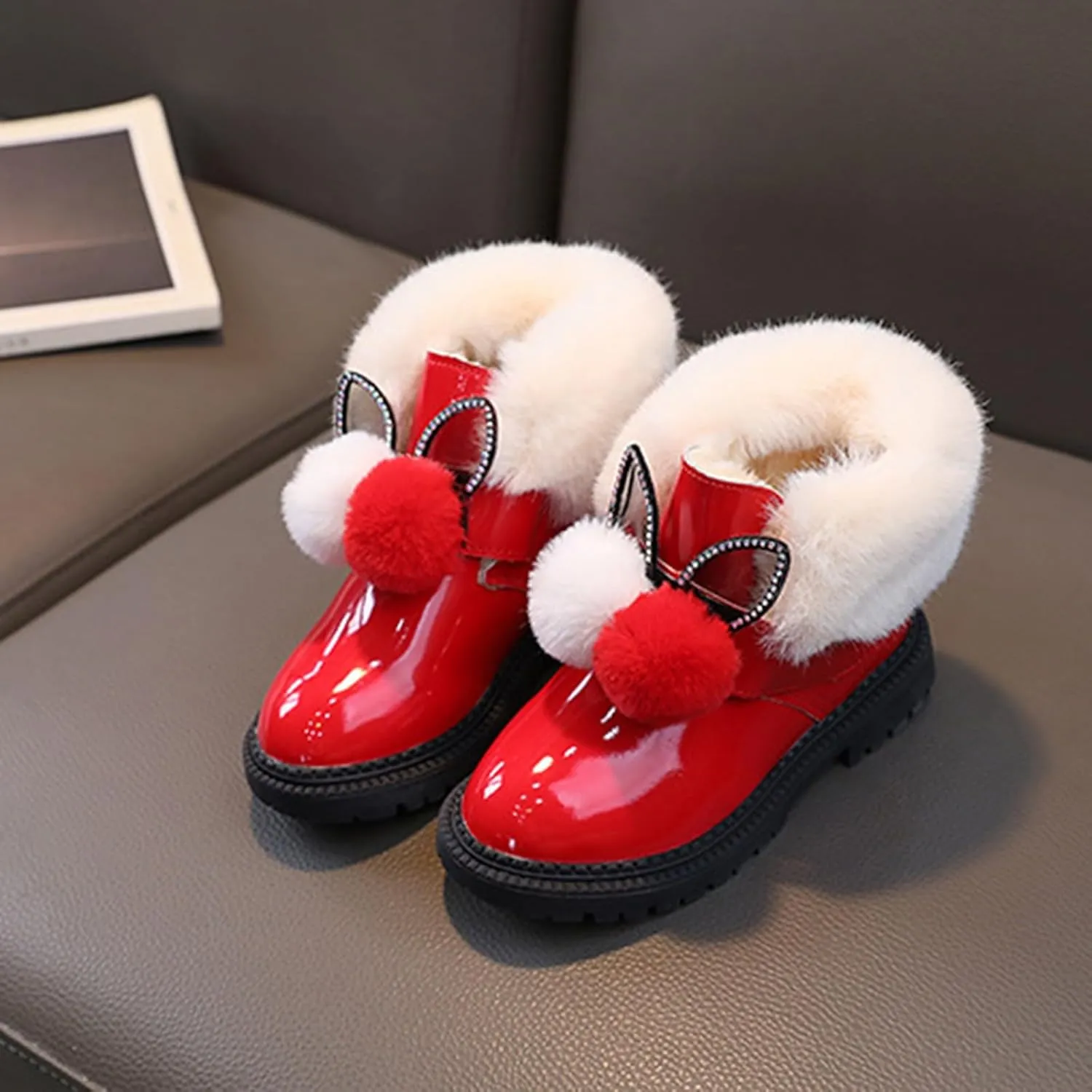 Kids Winter Boots Snow Boots for Girls Warm Winter Comfy Cute Durable Outdoor Princess Faux Fur Lined Ankle Boots
