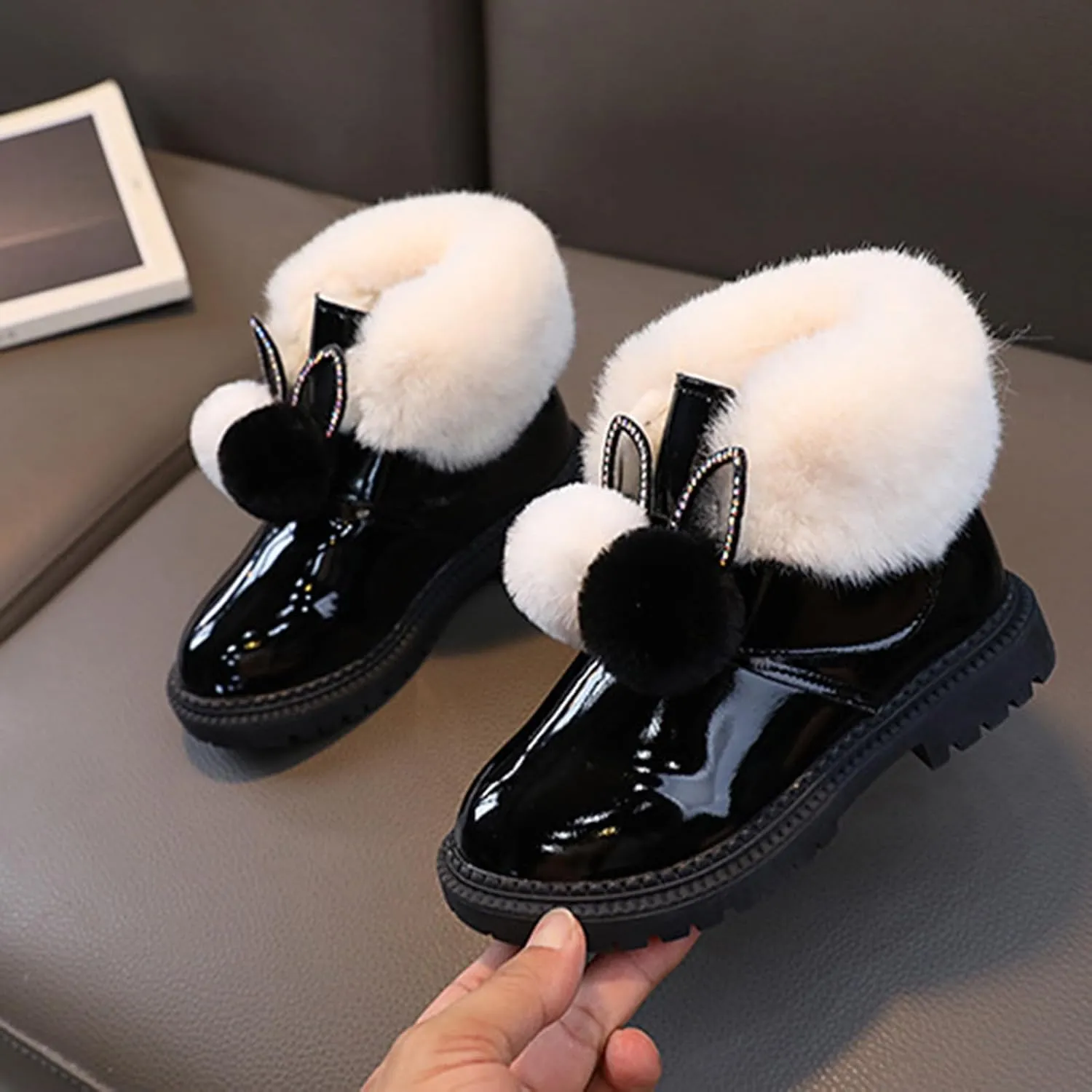 Kids Winter Boots Snow Boots for Girls Warm Winter Comfy Cute Durable Outdoor Princess Faux Fur Lined Ankle Boots