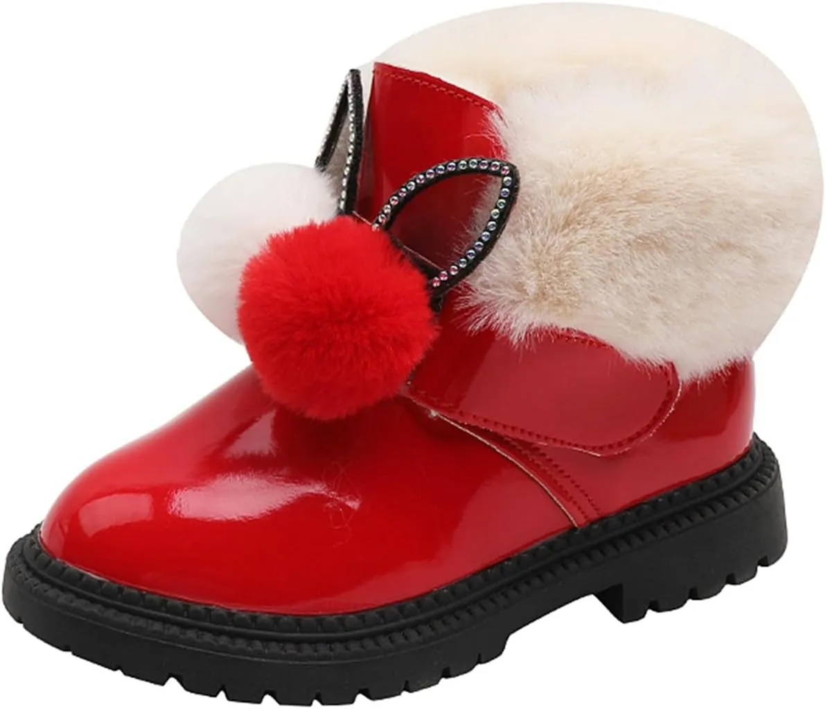Kids Winter Boots Snow Boots for Girls Warm Winter Comfy Cute Durable Outdoor Princess Faux Fur Lined Ankle Boots