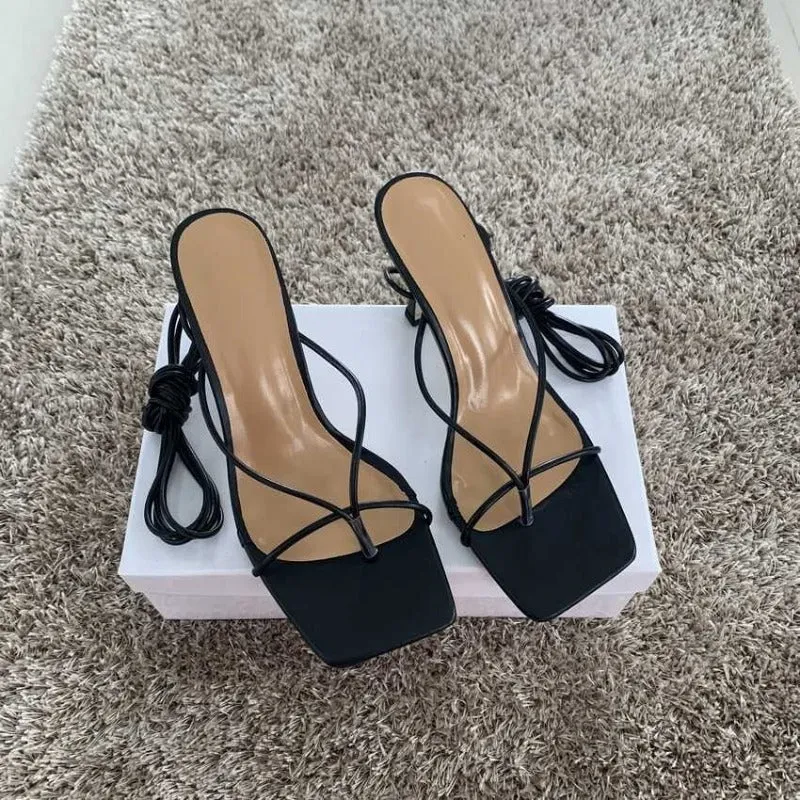 Ladies Ankle-Strap Thin High Heels