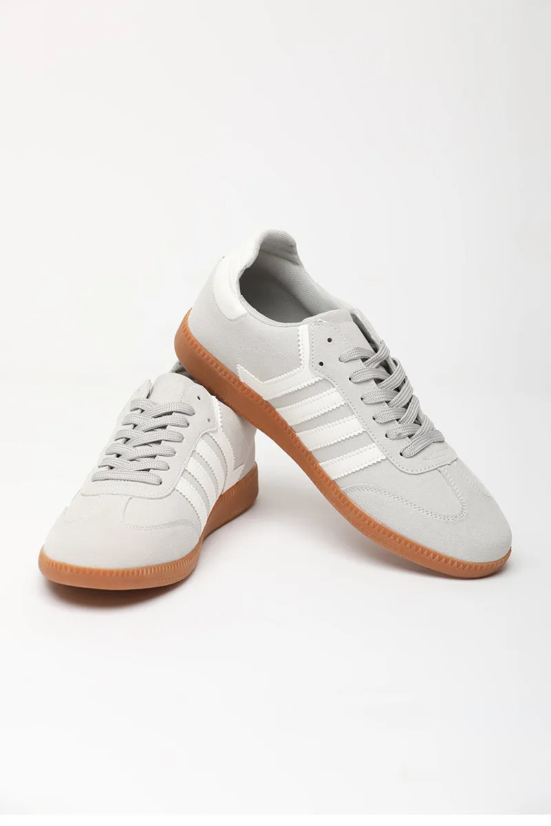 Light Grey Solid Sneakers