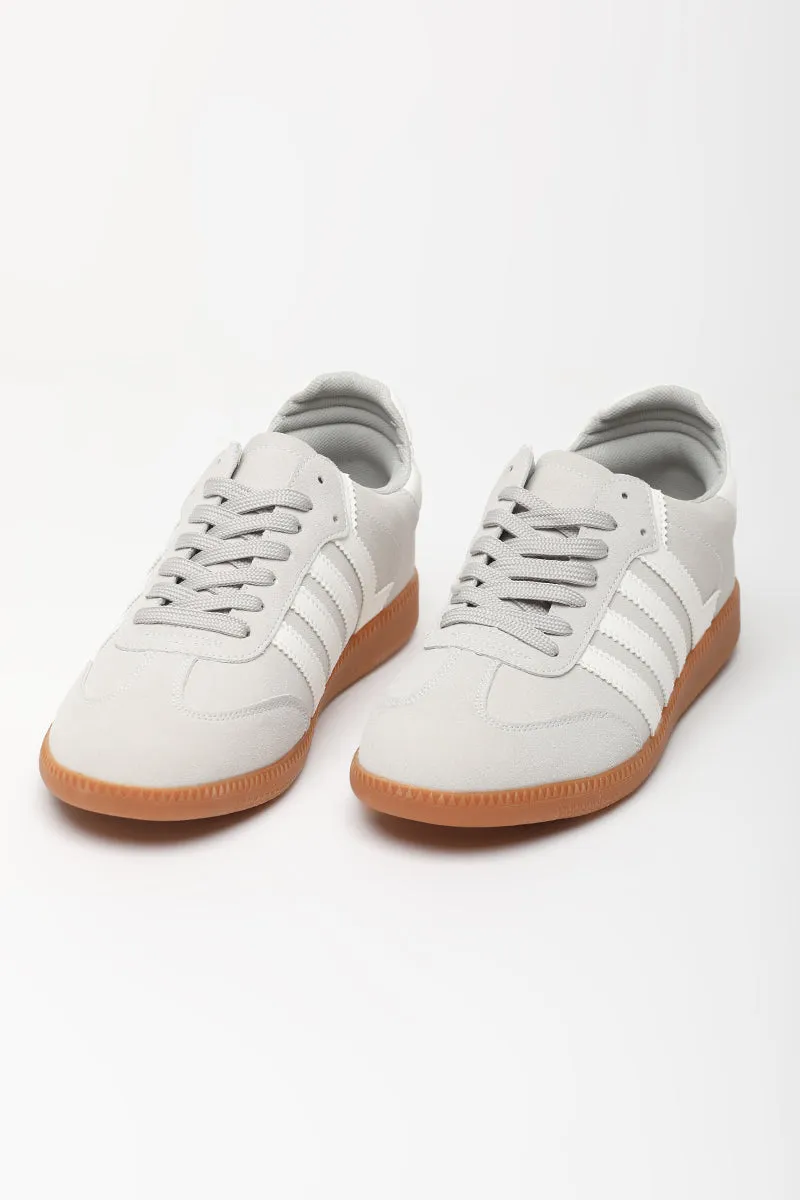 Light Grey Solid Sneakers