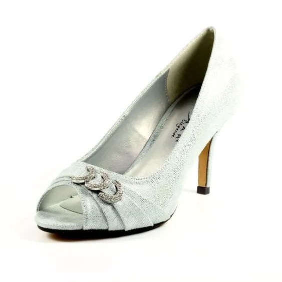 Lunar " Lyla" Silver Peep Toe Court Shoe