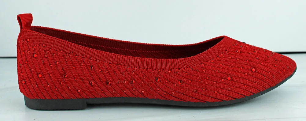 Maiden 08 Women's Memory Foam Rhinestone Comfort Flats