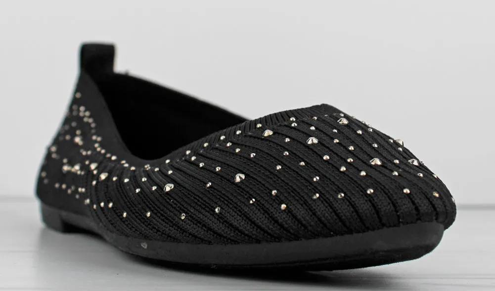 Maiden 08 Women's Memory Foam Rhinestone Comfort Flats