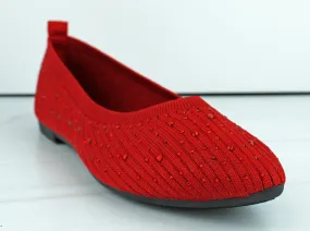 Maiden 08 Women's Memory Foam Rhinestone Comfort Flats