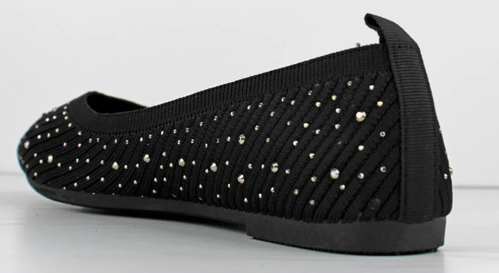 Maiden 08 Women's Memory Foam Rhinestone Comfort Flats