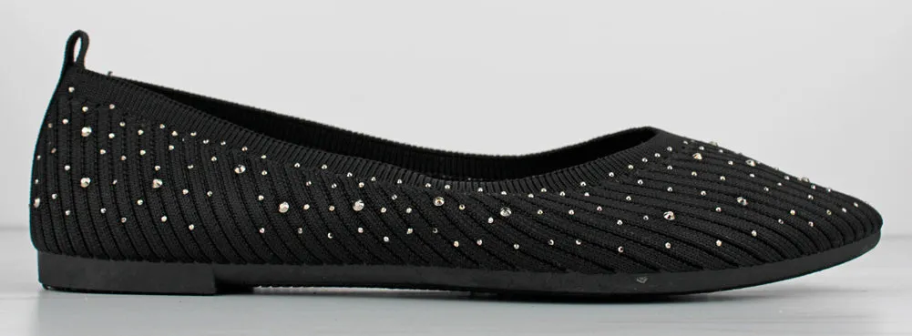 Maiden 08 Women's Memory Foam Rhinestone Comfort Flats