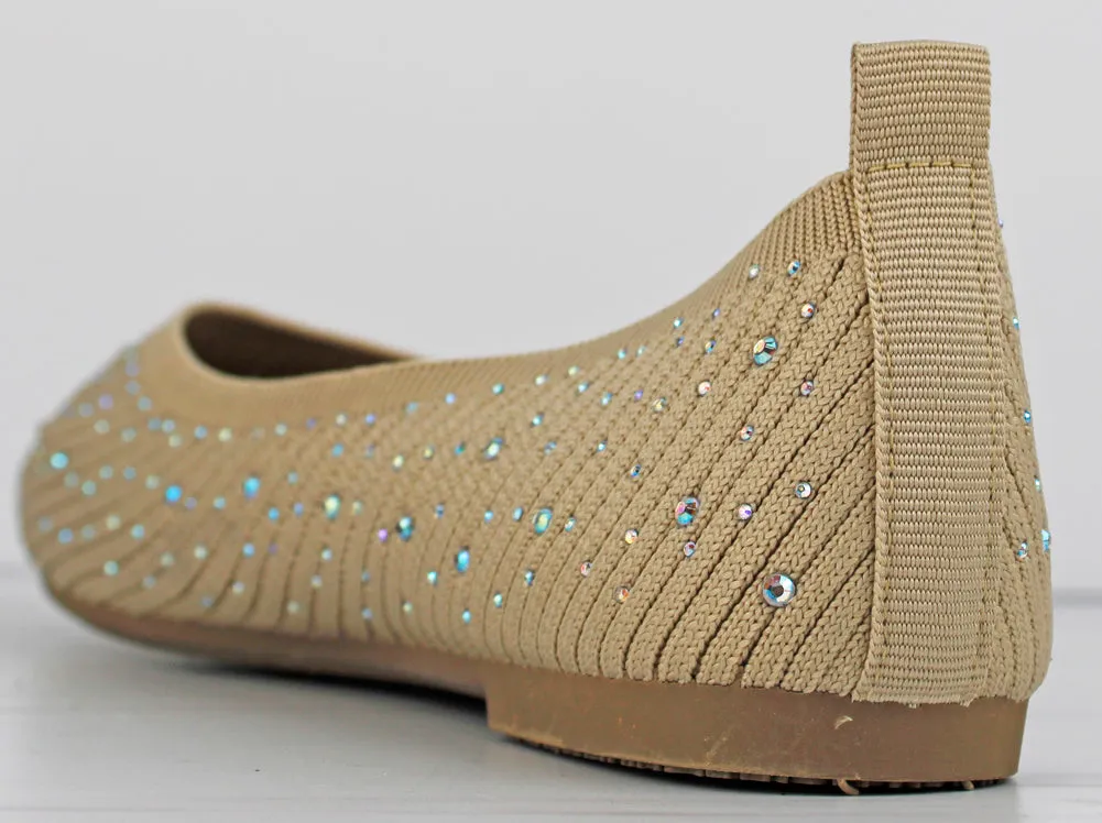 Maiden 08 Women's Memory Foam Rhinestone Comfort Flats