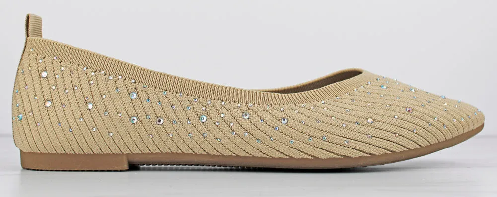 Maiden 08 Women's Memory Foam Rhinestone Comfort Flats