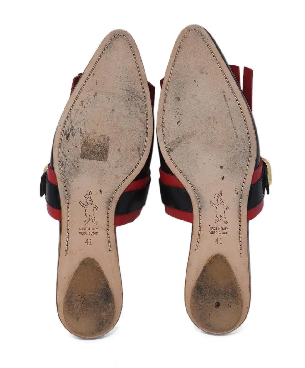 Marni Black & Red Leather Mules sz 11