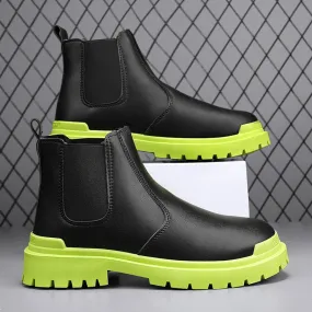 Men’s Biker Boots | Waterproof Street-Style Casual Leather Platform Shoes