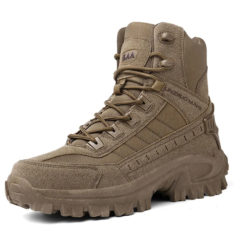 Mens hiking boots desert non slip lace up tactical boots
