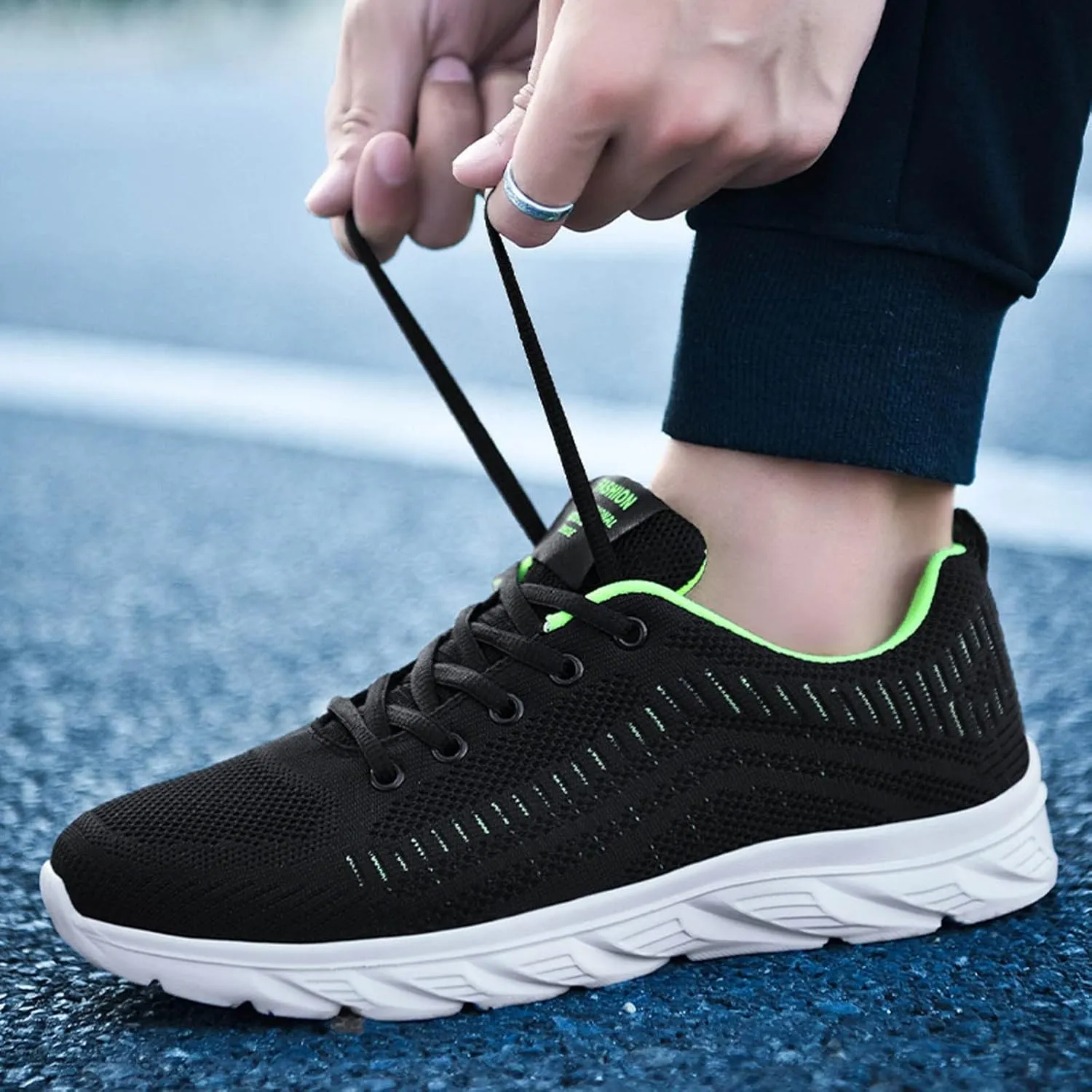 Men's Lightweight Cushion Sneakers Breathable Casual Comfortable Walking Sneaker Arch Support Plantar Fasciitis