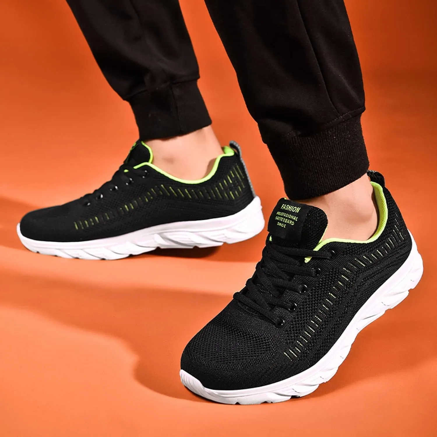 Men's Lightweight Cushion Sneakers Breathable Casual Comfortable Walking Sneaker Arch Support Plantar Fasciitis