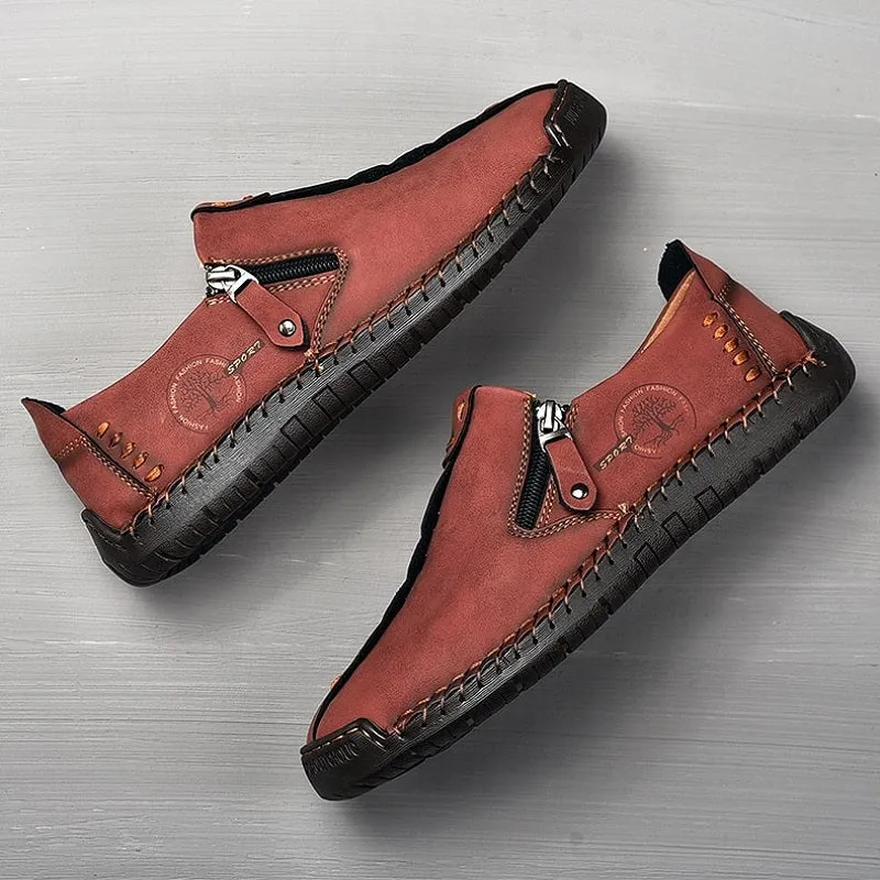 Men's Soft Leather Casual Shoes. Comfortable Handmade Loafers