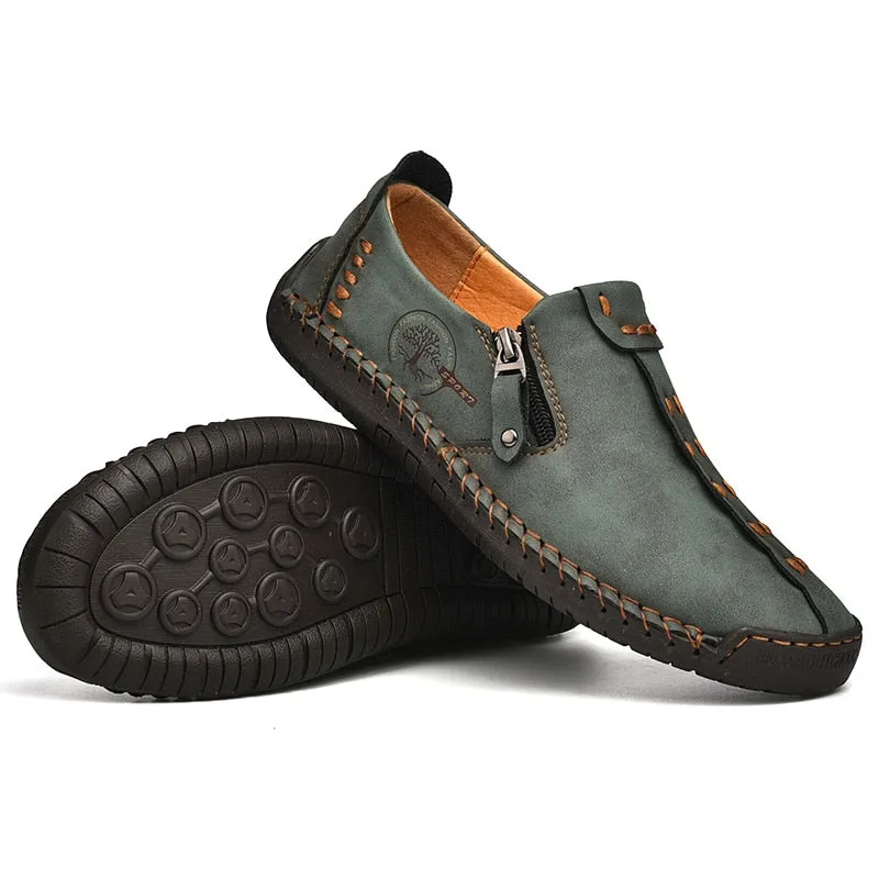 Men's Soft Leather Casual Shoes. Comfortable Handmade Loafers