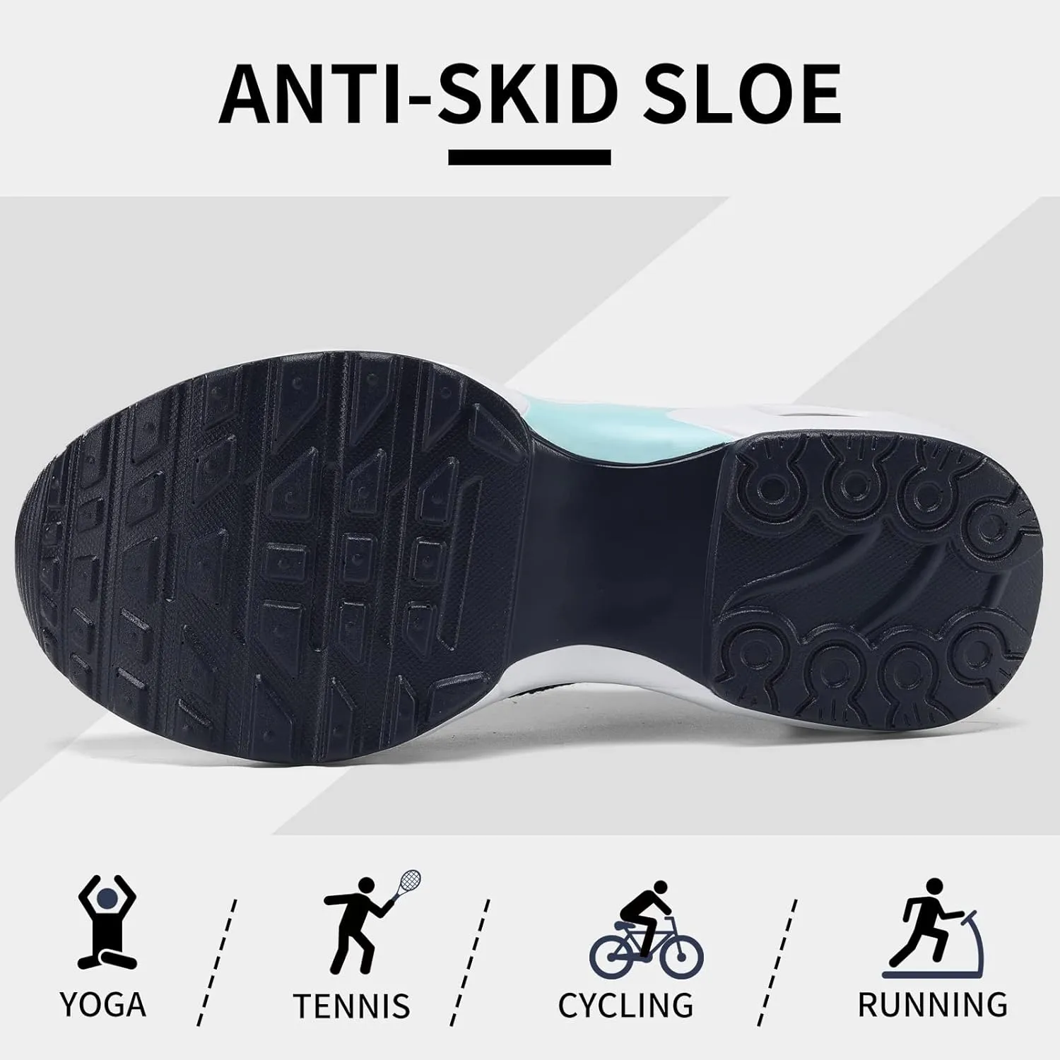 Mesh Sneakers for Women - Non Slip, Slip On, Sock Sneakers - Light Weight, Air Cushion Running, Work Shoes