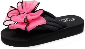 MIOKE Women's Bohemian Bowknot Flipflops Sandals Fashion Comfy Nonslip Platform Summer Beach Thong Sandal