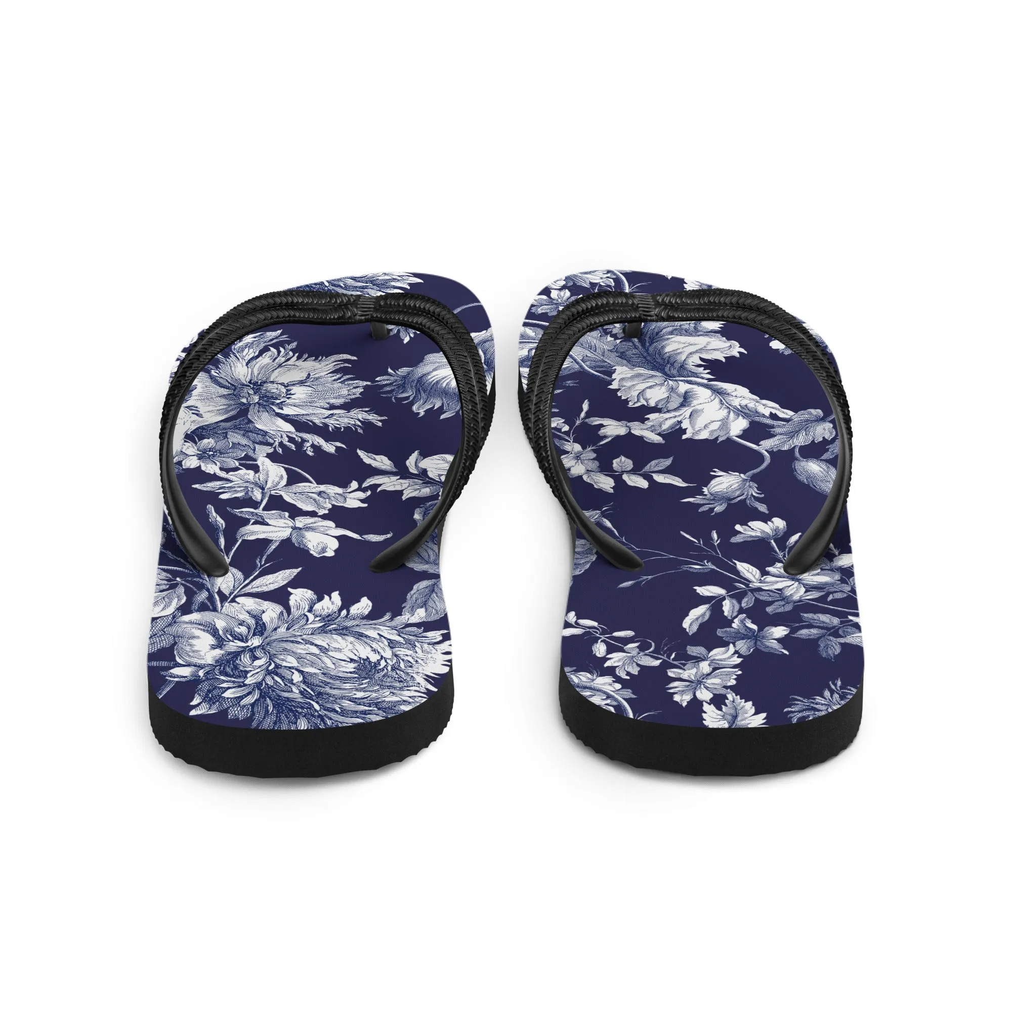 Navy Toile Flip-Flops